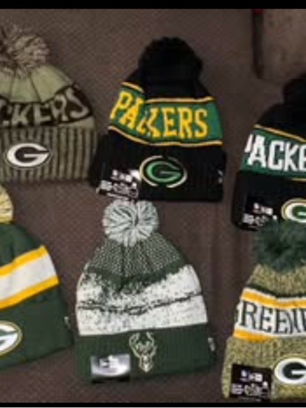 Green Bay Packers Green Pom Knit Beanie - Unbranded